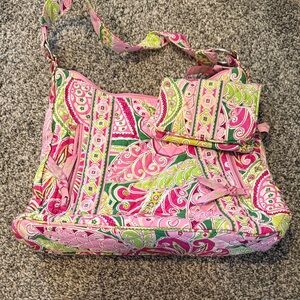Vibrant Pink and Green Patterned Women's Bag. Vera Bradley